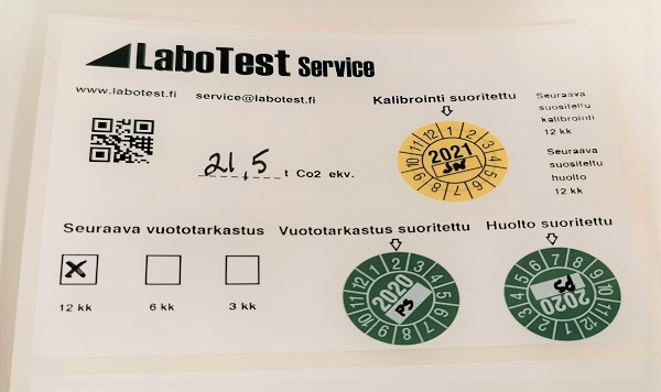 Huoltotarrat kalibrointitarrat